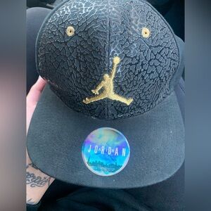 Jordan Black Cap with Gold Logo